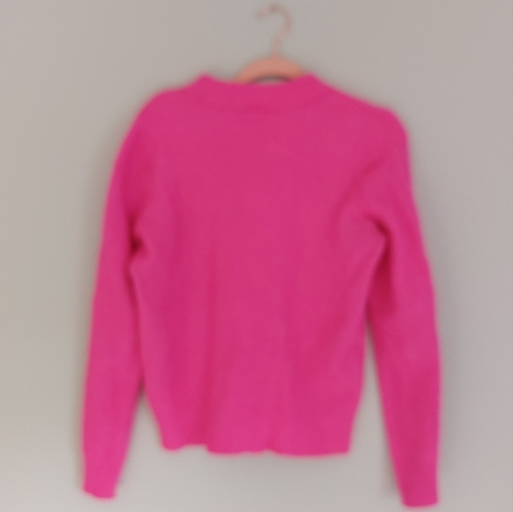 ATHLETA Crew Neck Pullover Hot Pink Extra Fine Merino Wool Soft Sweater - Picture 7 of 7